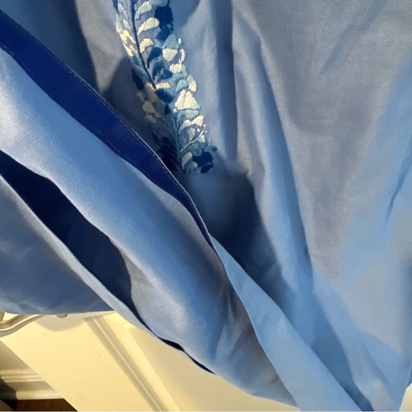 Mi Golondrina Handmade in Mexico Blue Rosa Flores Mini Dress | XS - Picture 3 of 5